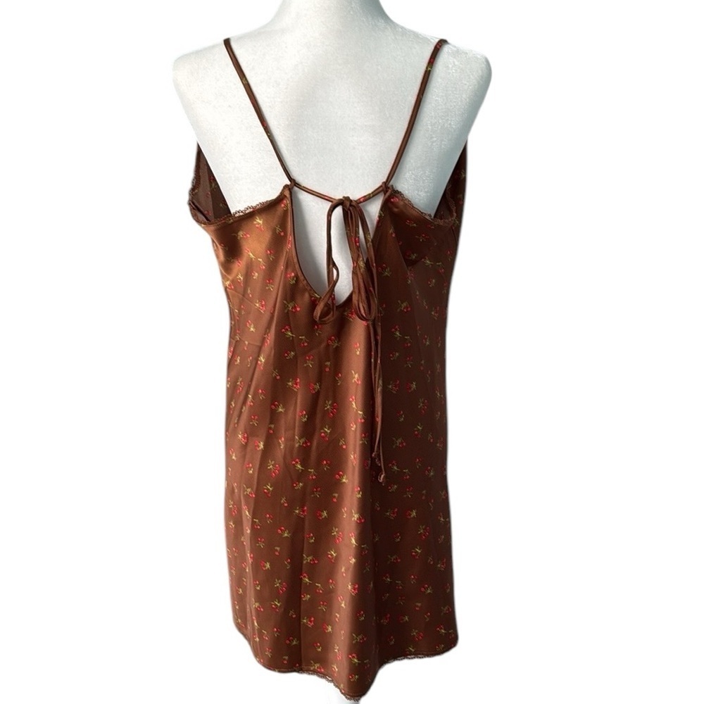 Wild Fable Women's Lace Trim Slip Dress Brown Cherries Size XL - Picture 5 of 16
